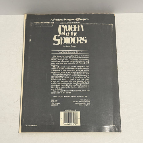 Advanced Dungeons & Dragons: Queen of the Spiders 9179 GDQ 1-7