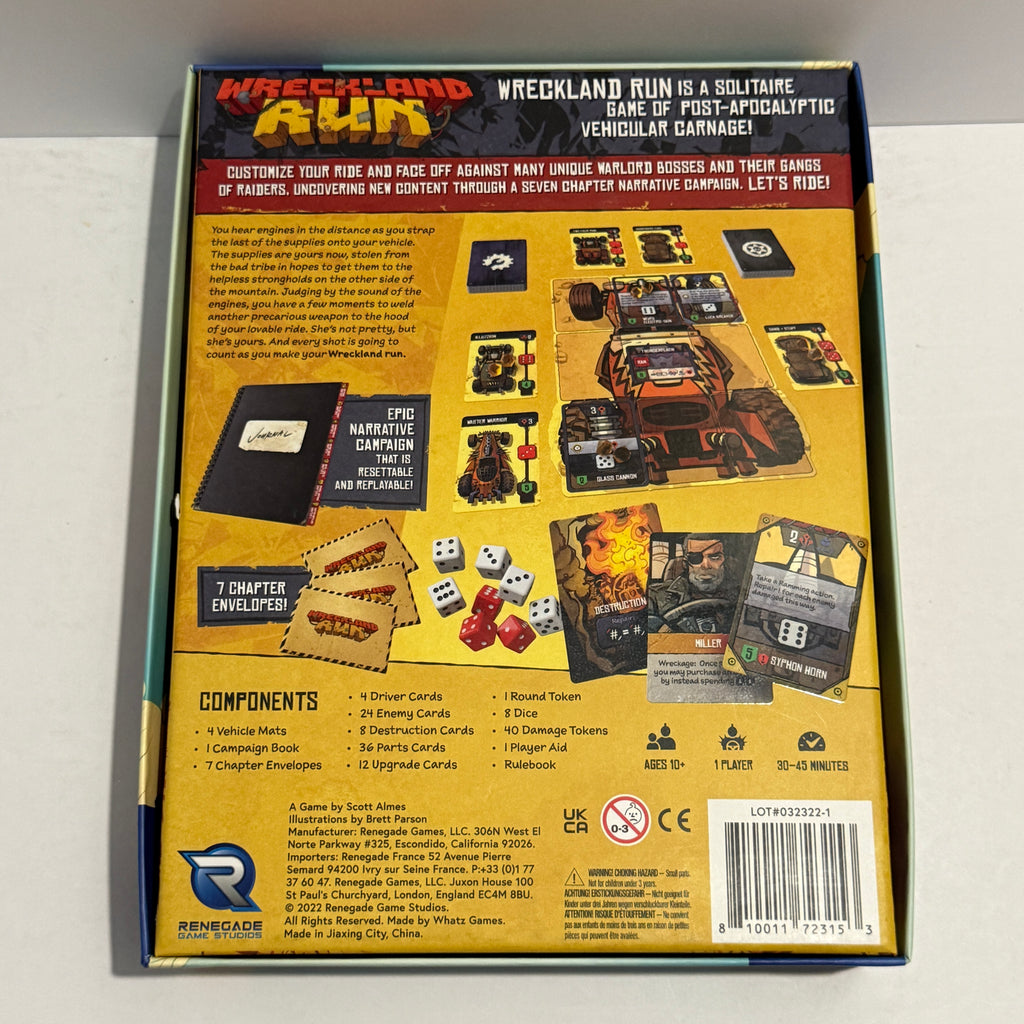 Wreckland Run Board Game w/ Fallout Expansion & Playmat