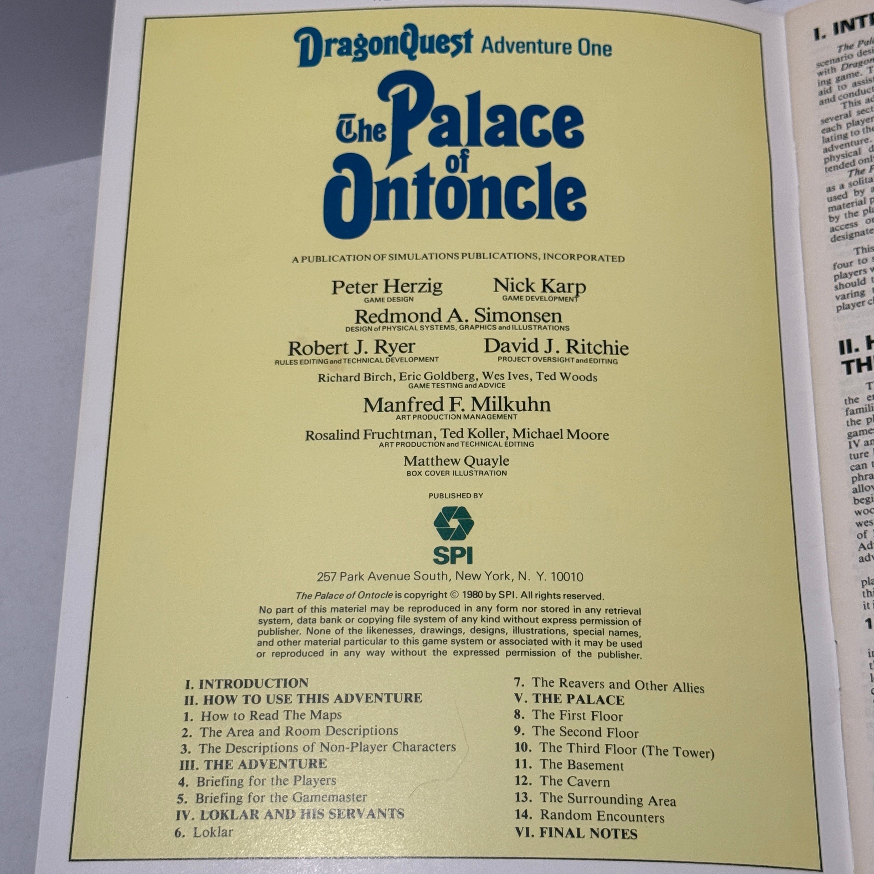 The Palace of Ontocle: Dragonquest Adventure #1