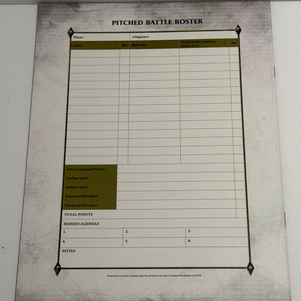 Warhammer: Age of Sigmar Pitched Battle Profiles 2020
