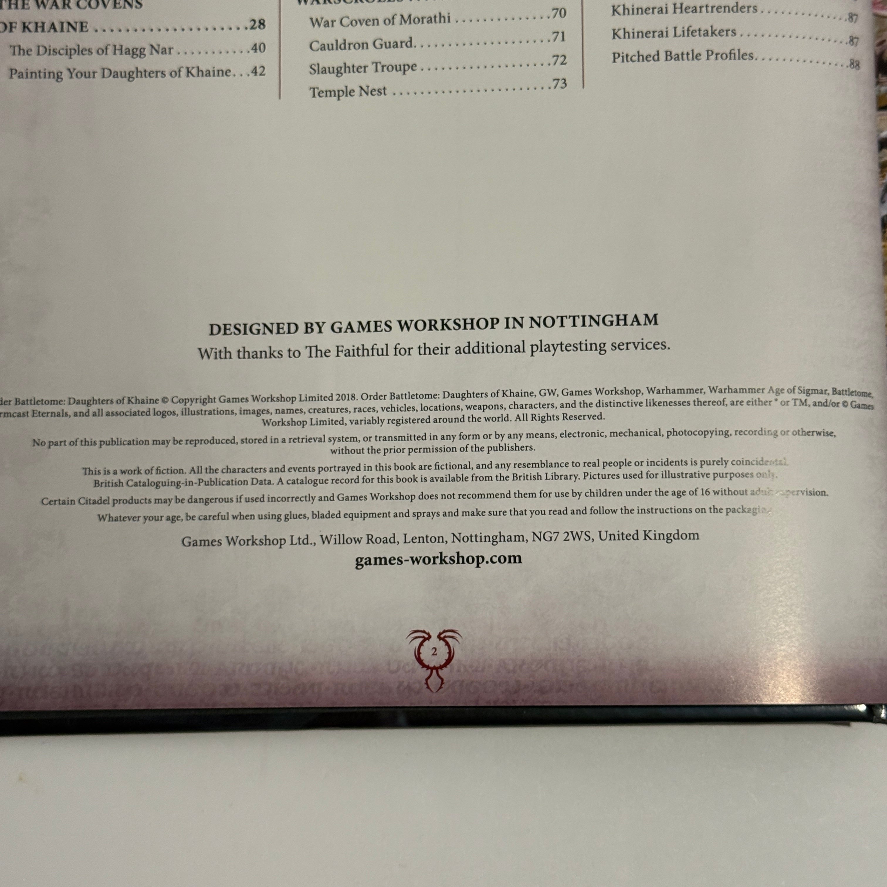 Warhammer: Age of Sigmar Order Battletome Daughters of Khaine