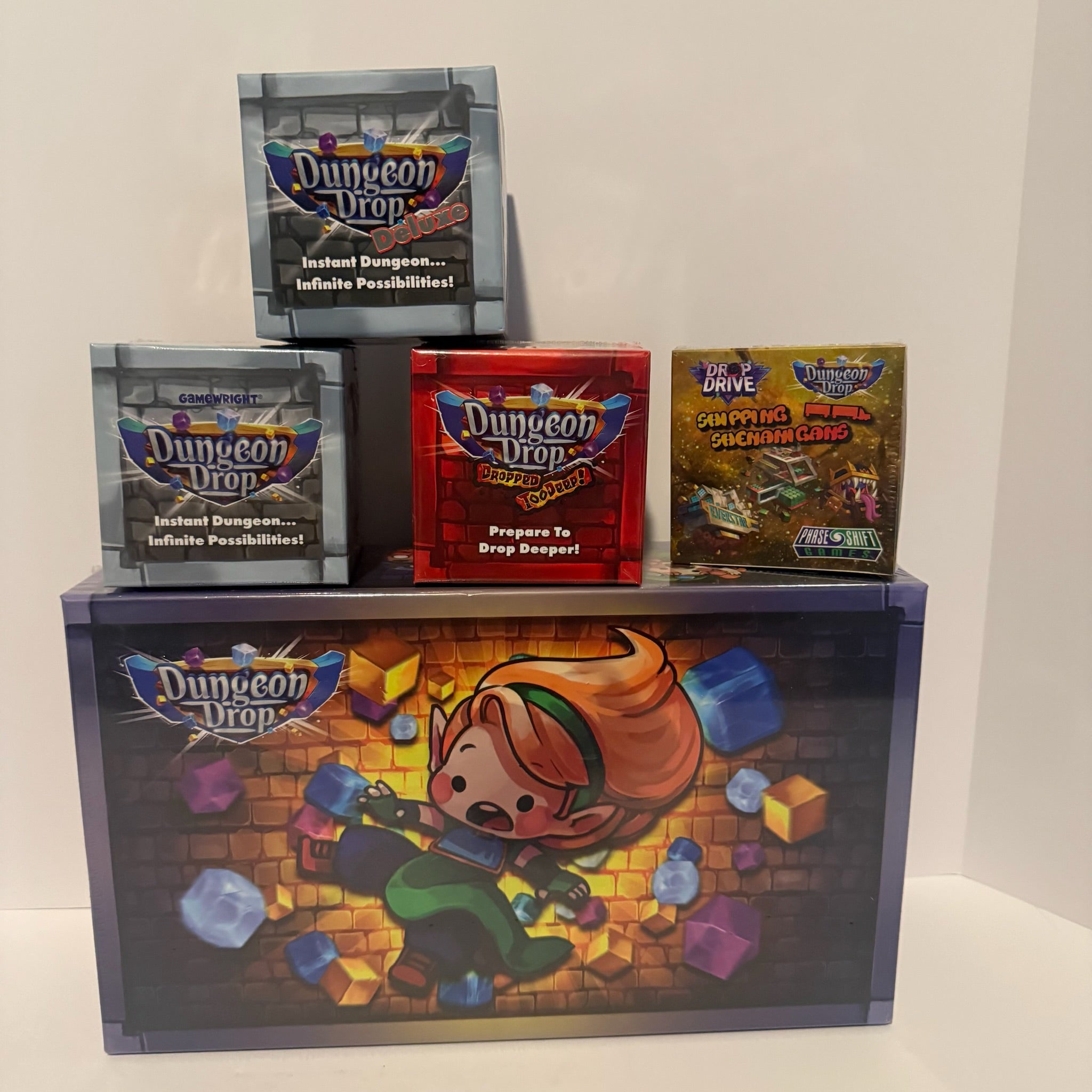 Dungeon Drop Game Lot Treasure Trunk, Deluxe Base Game, Dropped Too Deep & More!