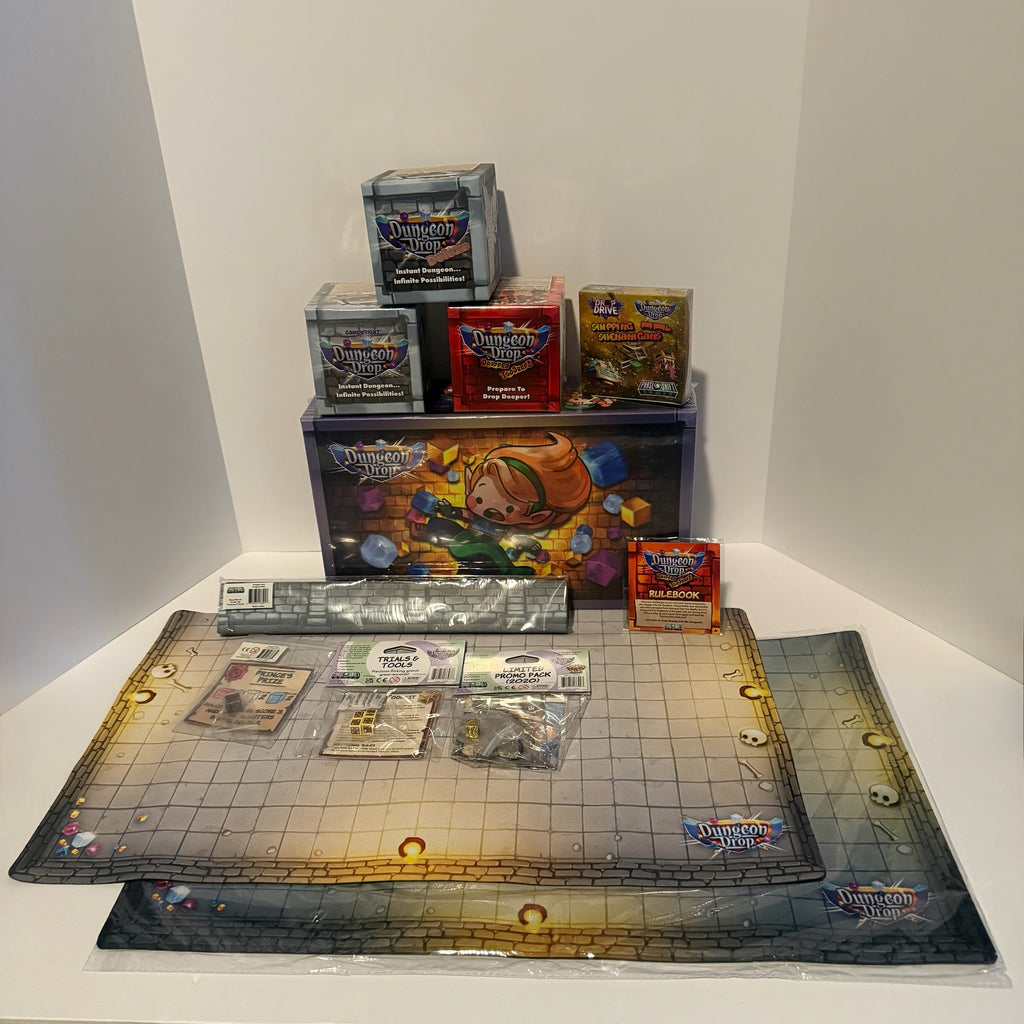 Dungeon Drop Game Lot Treasure Trunk, Deluxe Base Game, Dropped Too Deep & More!