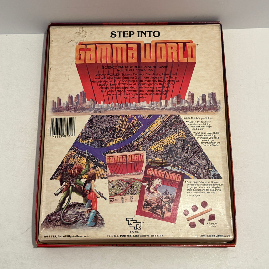 Gamma World RPG 1983 Boxed 1st Printing TSR w/ Map & Books - No Dice