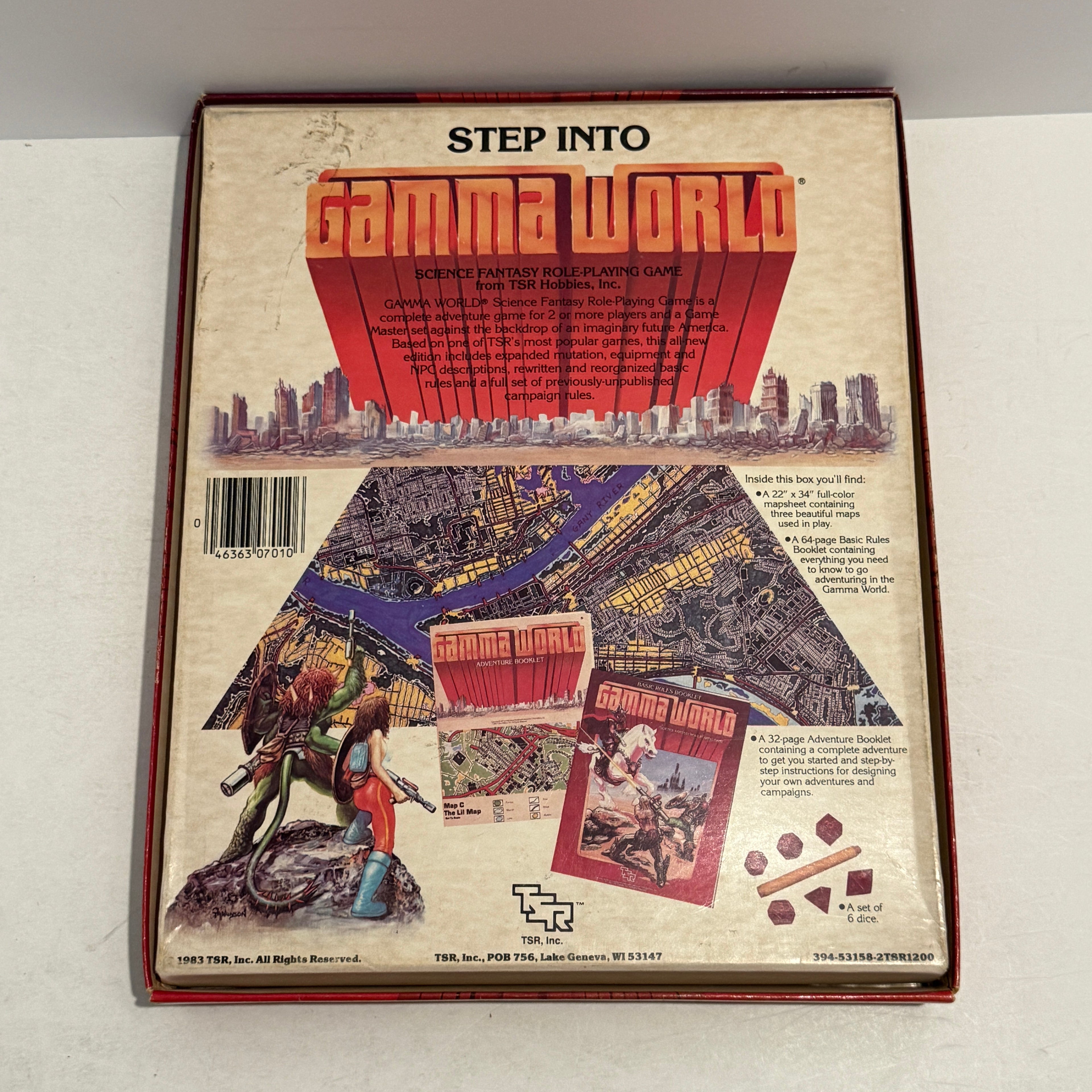 Gamma World RPG 1983 Boxed 1st Printing TSR w/ Map & Books - No Dice