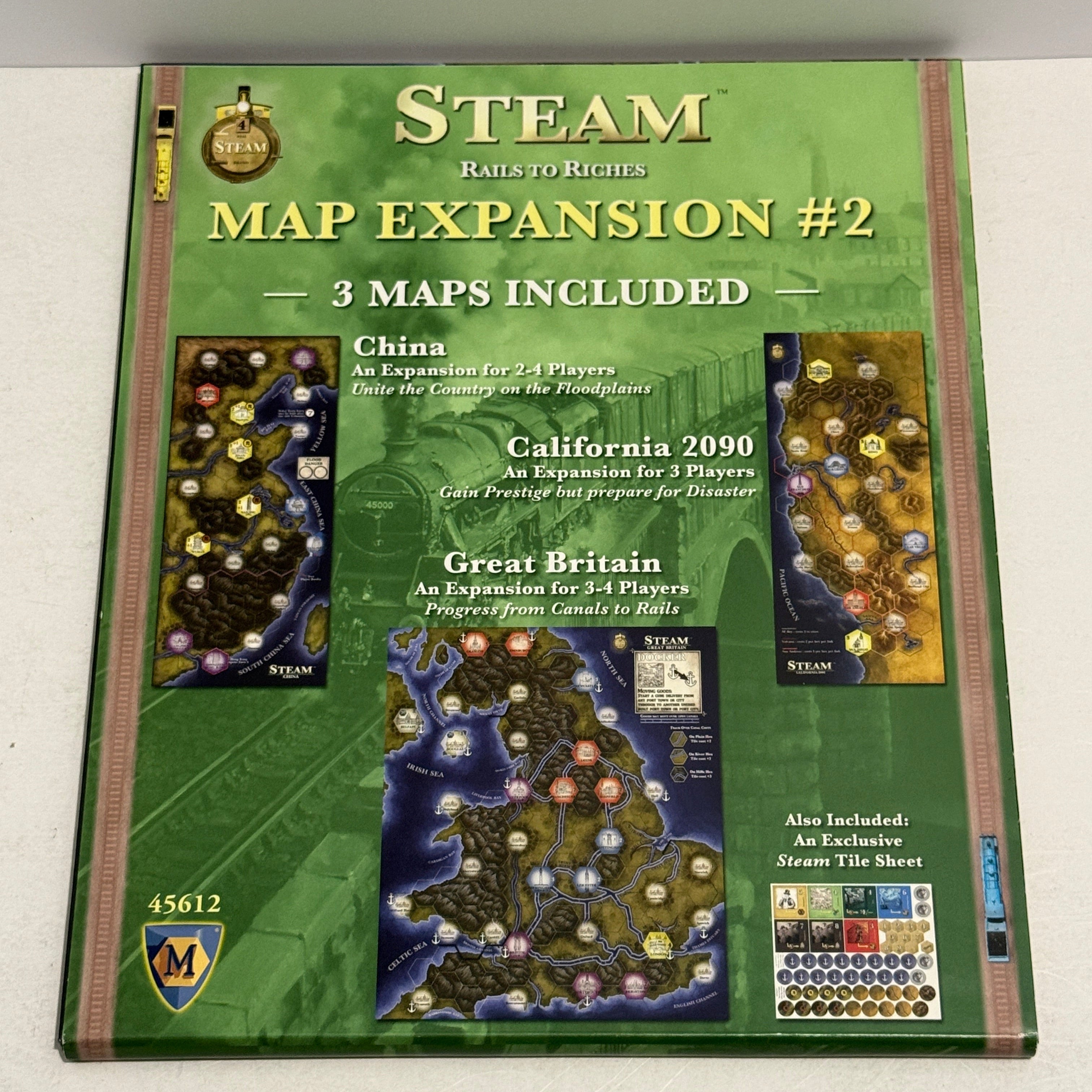 Steam: Rails to Riches Board Game w/ Expansions #1-5