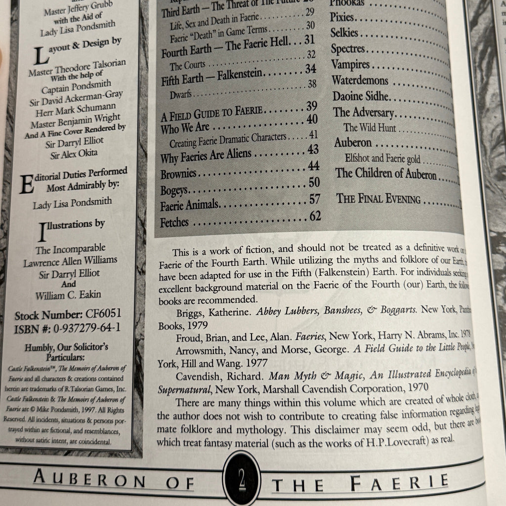 Castle Falkenstein: The Memoirs of Auberon of Faerie