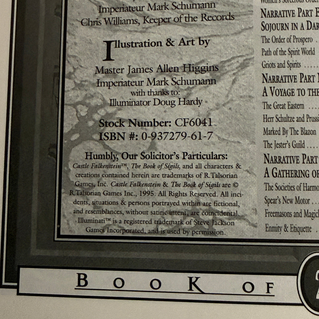 Castle Falkenstein: The Book of Sigils CF6041