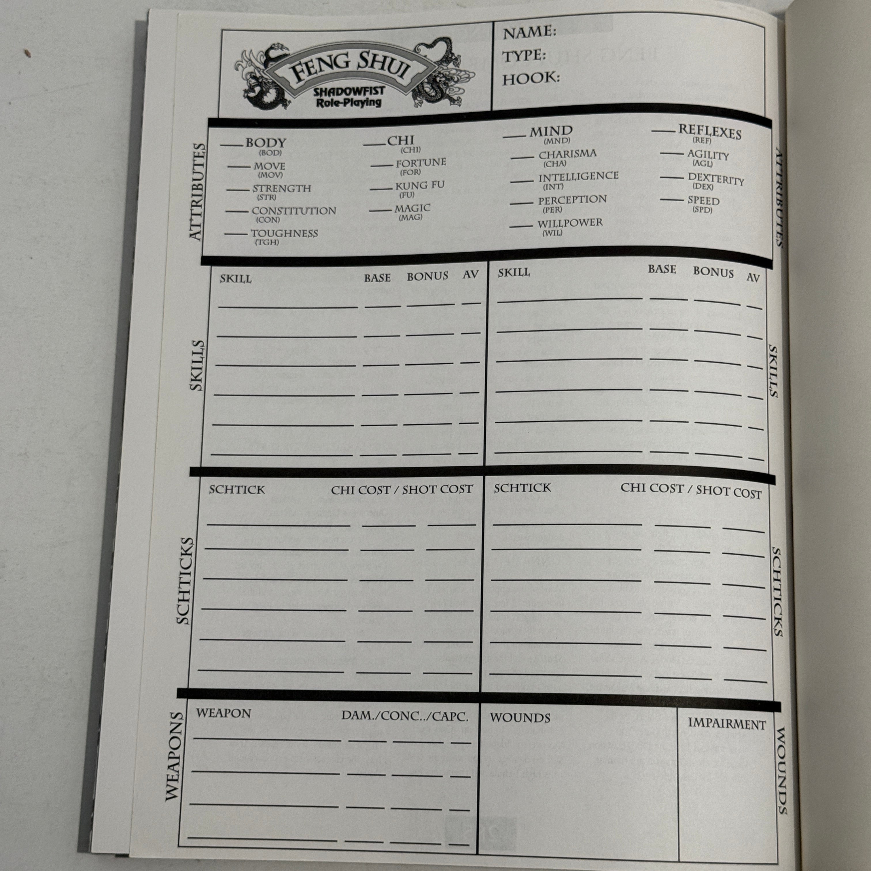 Feng Shui Shadowfist RPG Book DAE1400