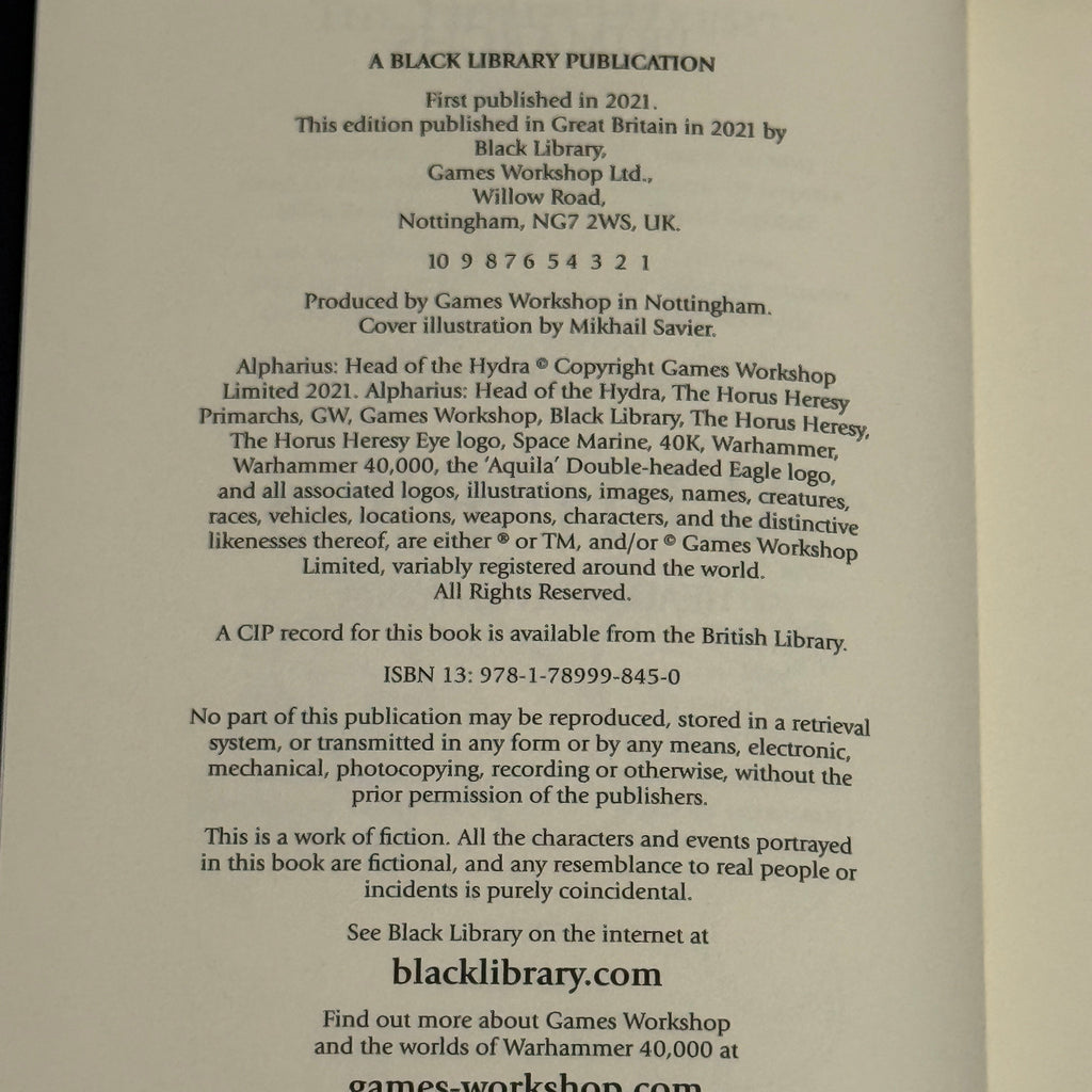 Alpharius: Head of the Hydra