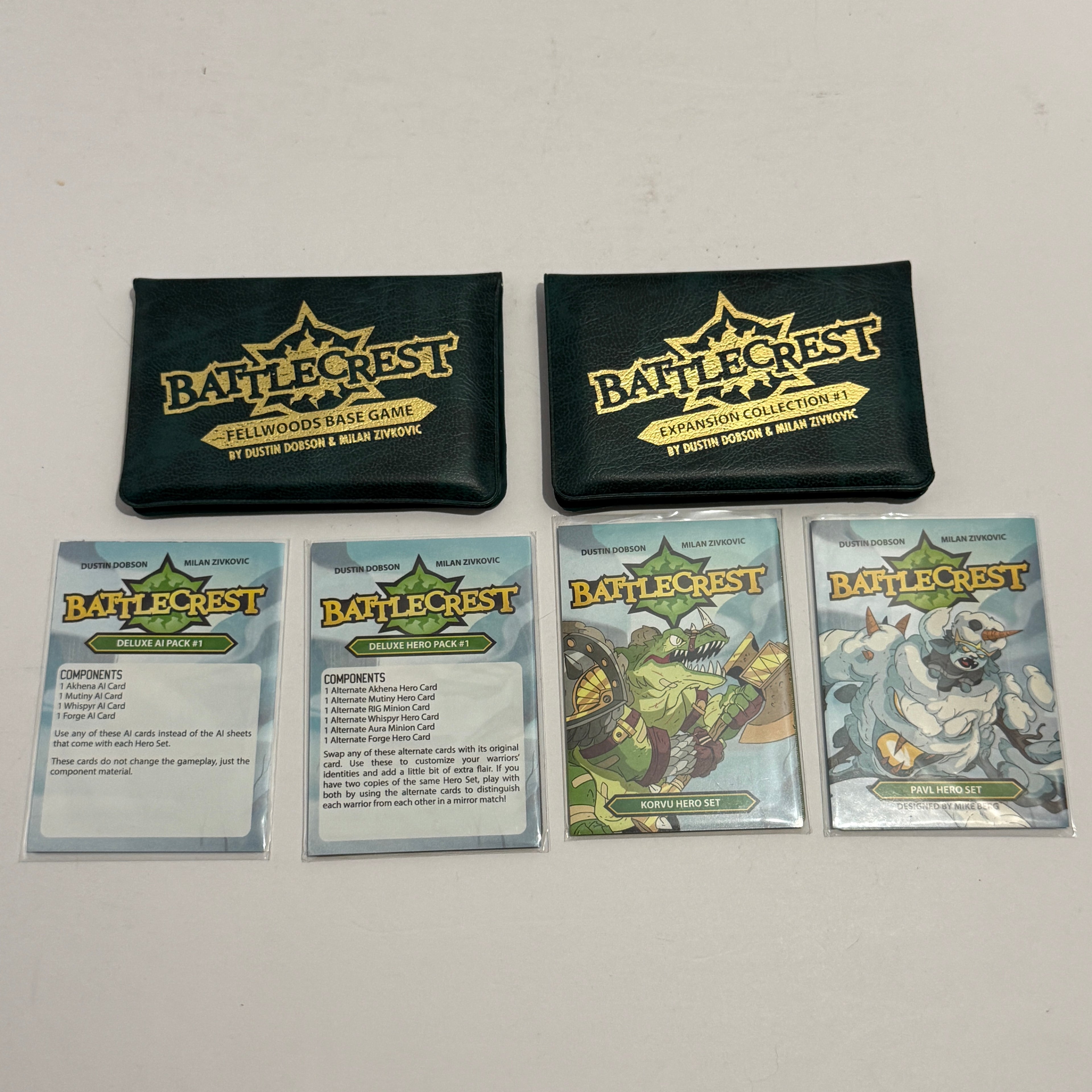 Battlecrest Fellwoods Game w/ Expansion Collection #1,  Pavl,  Korvu, Hero & AI Pack