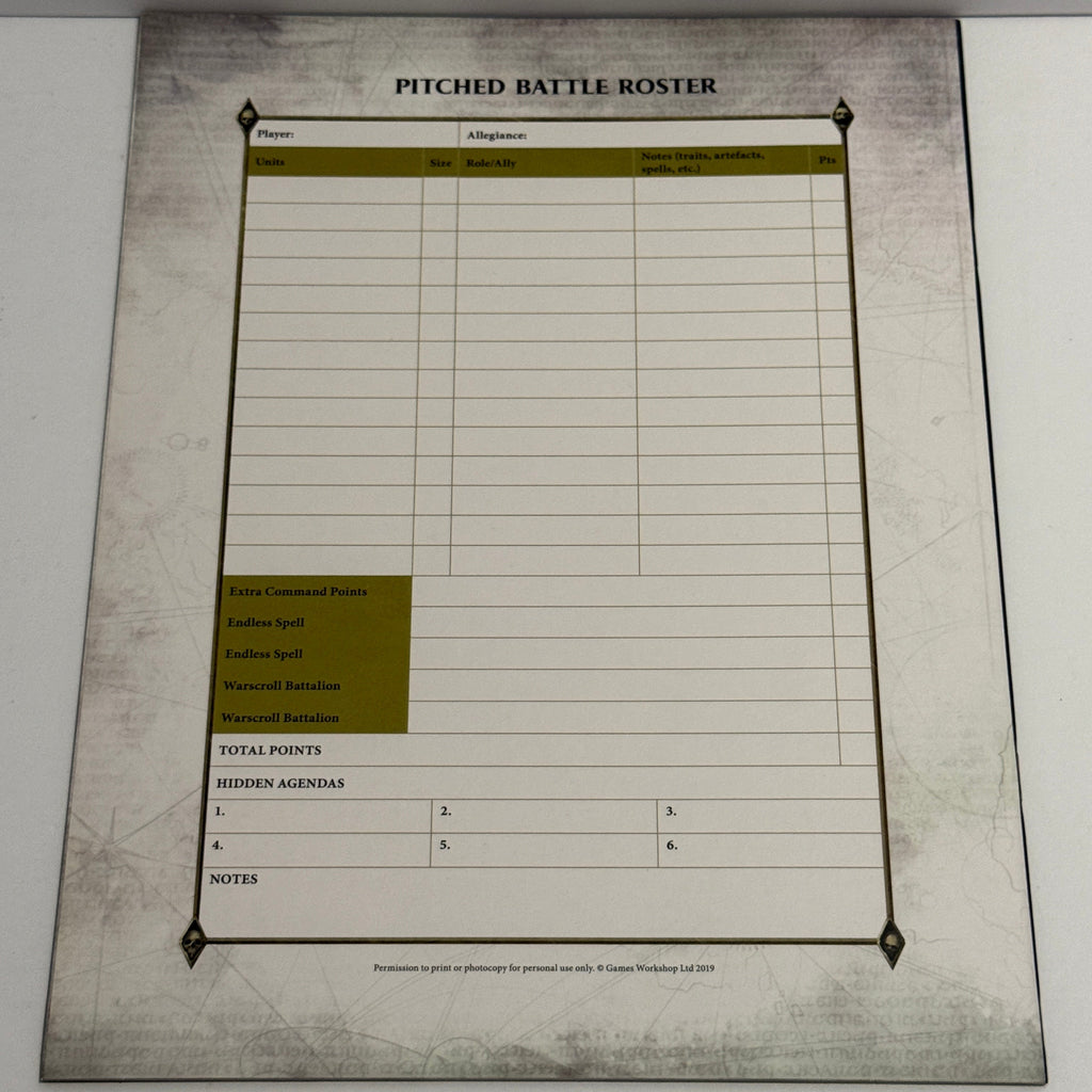 Warhammer: Age of Sigmar Pitched Battle Profiles 2019