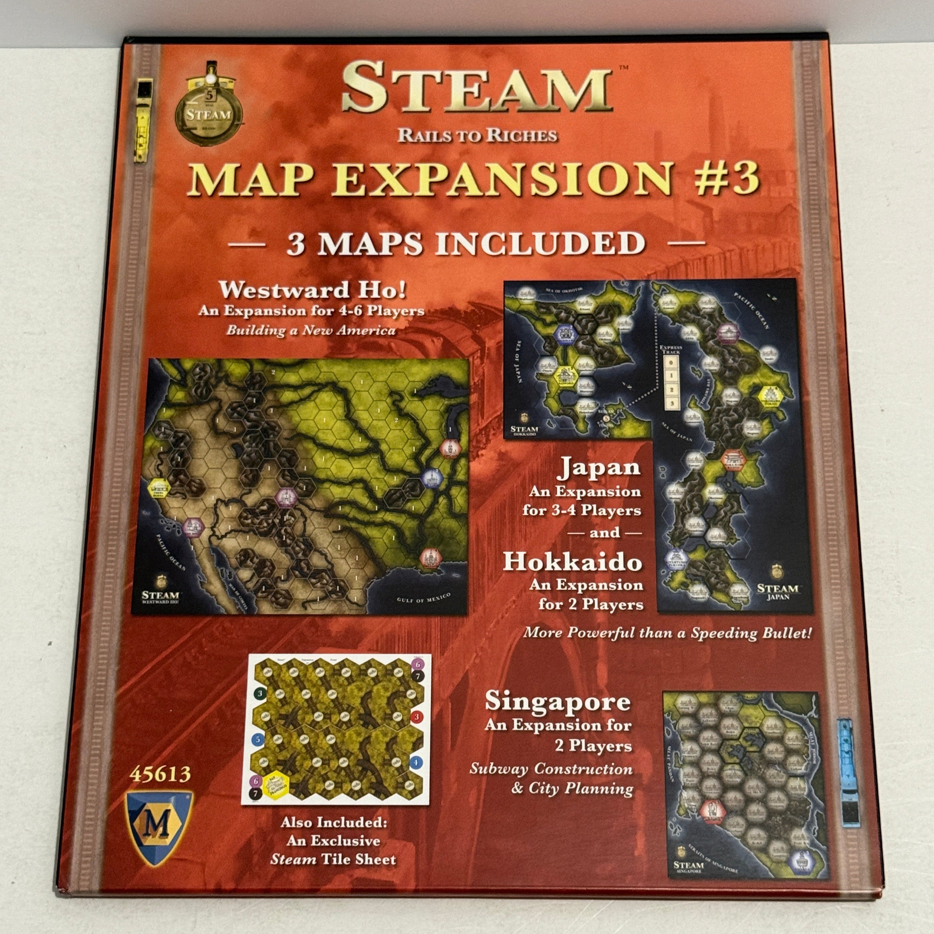 Steam: Rails to Riches Board Game w/ Expansions #1-5