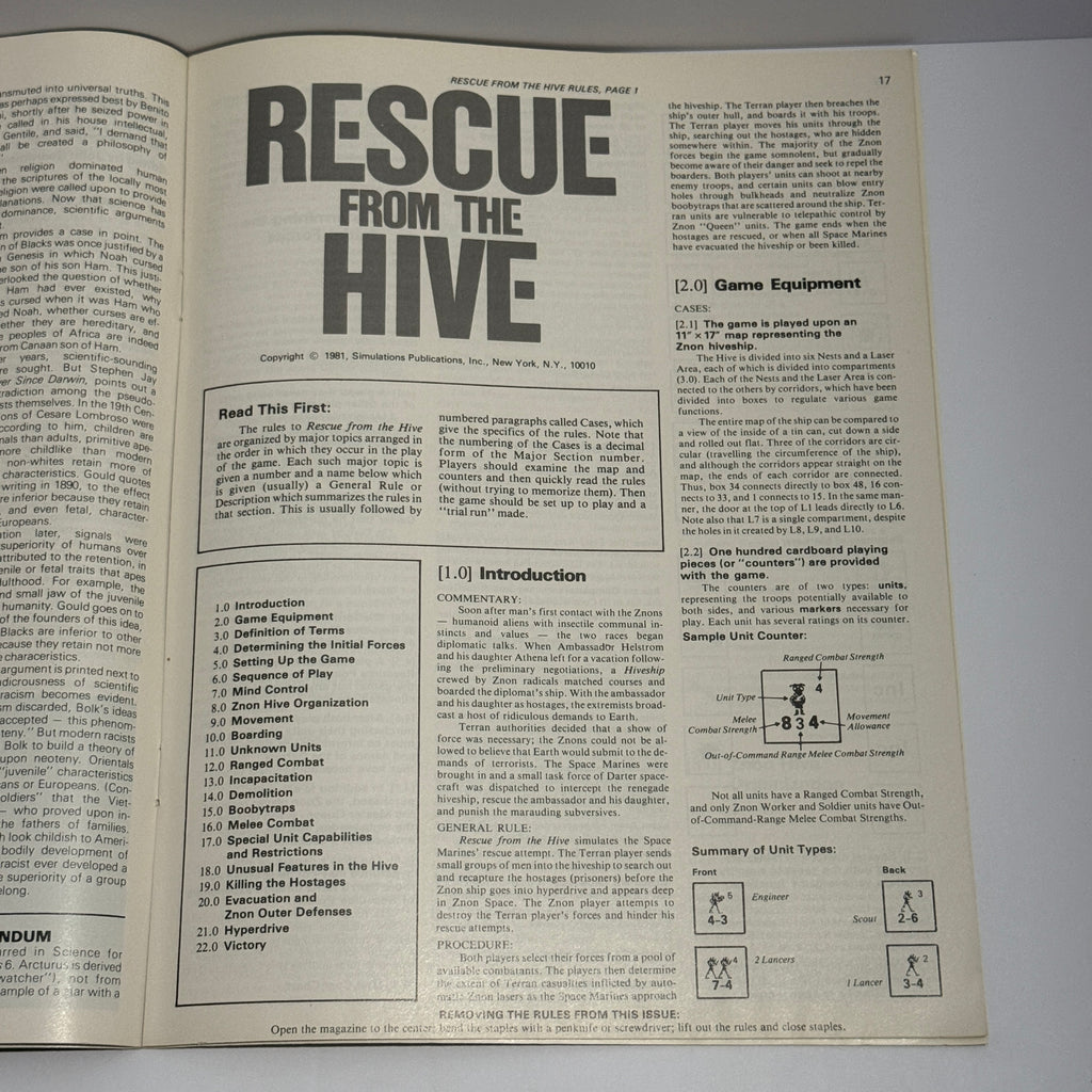 SPI Ares #7 Rescue from the Hive