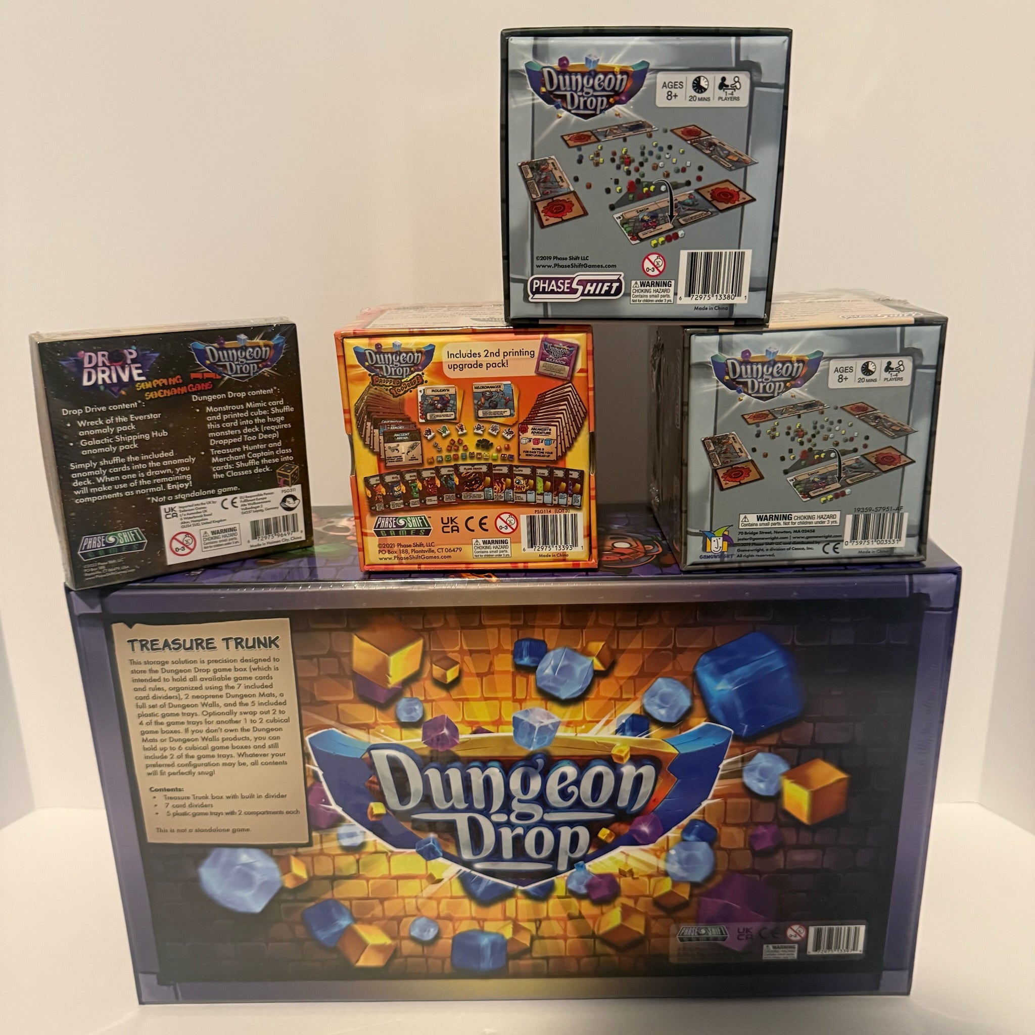 Dungeon Drop Game Lot Treasure Trunk, Deluxe Base Game, Dropped Too Deep & More!