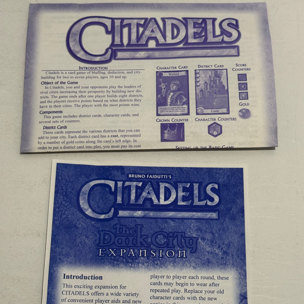 Citadels w/ The Dark City Expansion