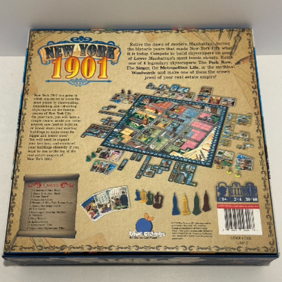 New York 1901 Board Game w/ Flatiron & Painted Figures Expansions